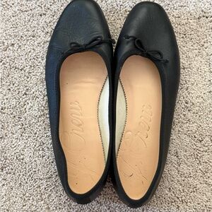 J. Crew Classic Black Leather Flats